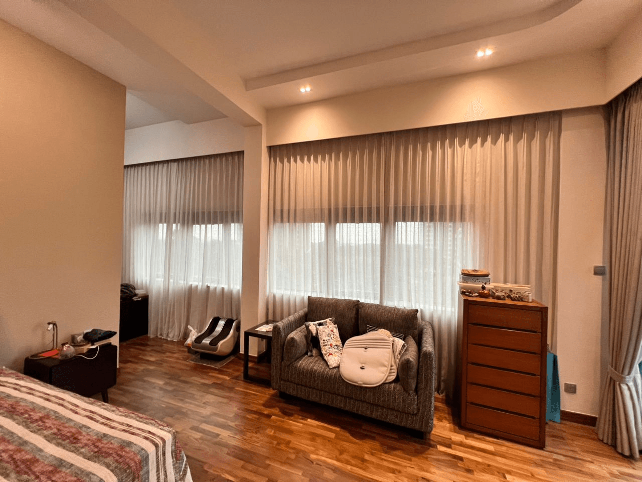 Day memory fold curtains in a Bayshore condo