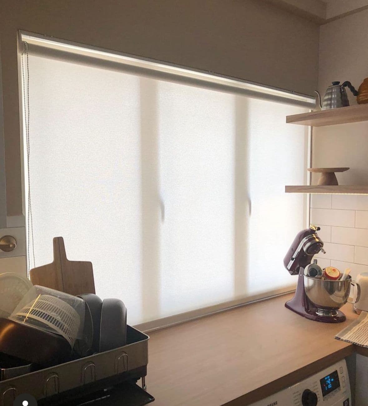 Roller blinds in contemporary Singapore home