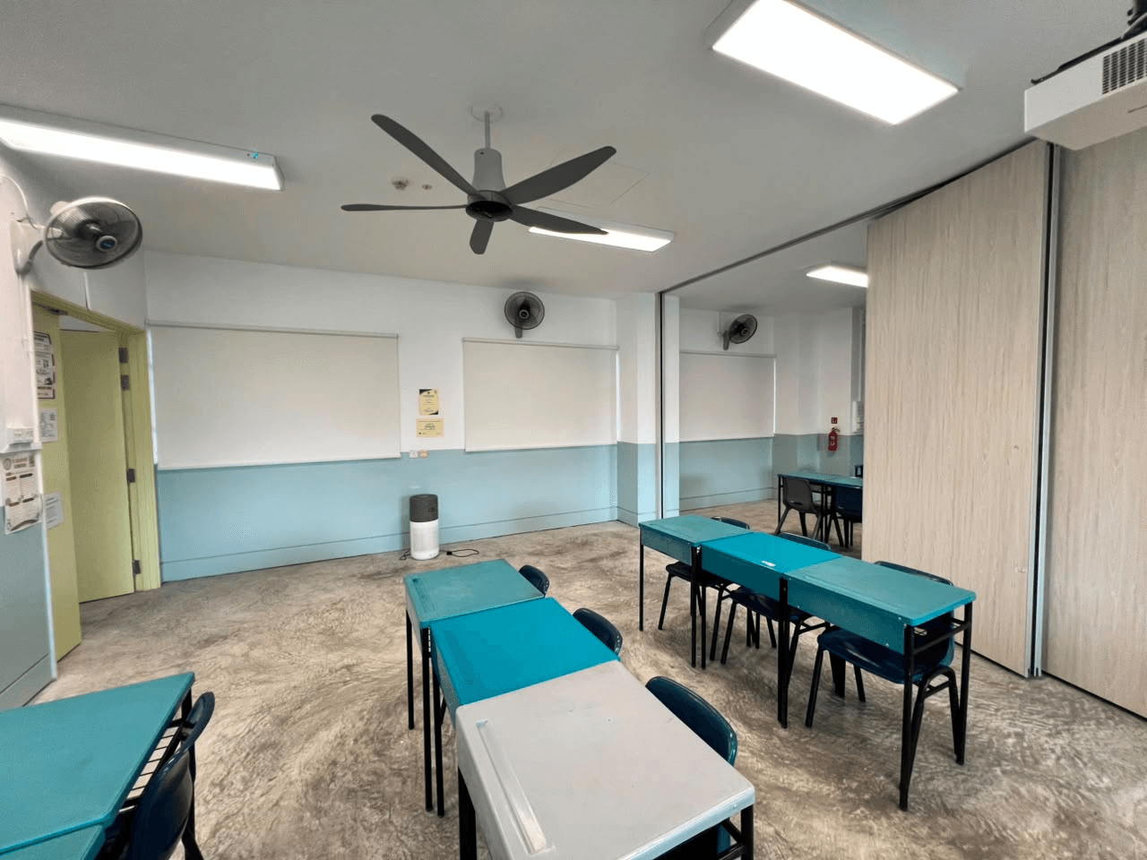 Roller blinds in an Upper Bukit Timah Road school