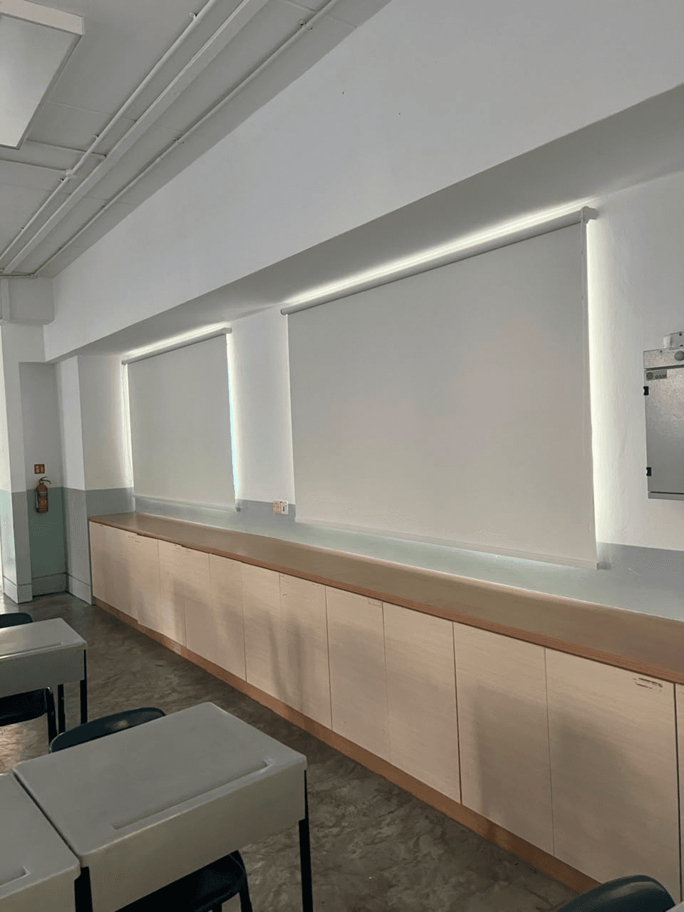 Roller blinds in an Upper Bukit Timah Road school